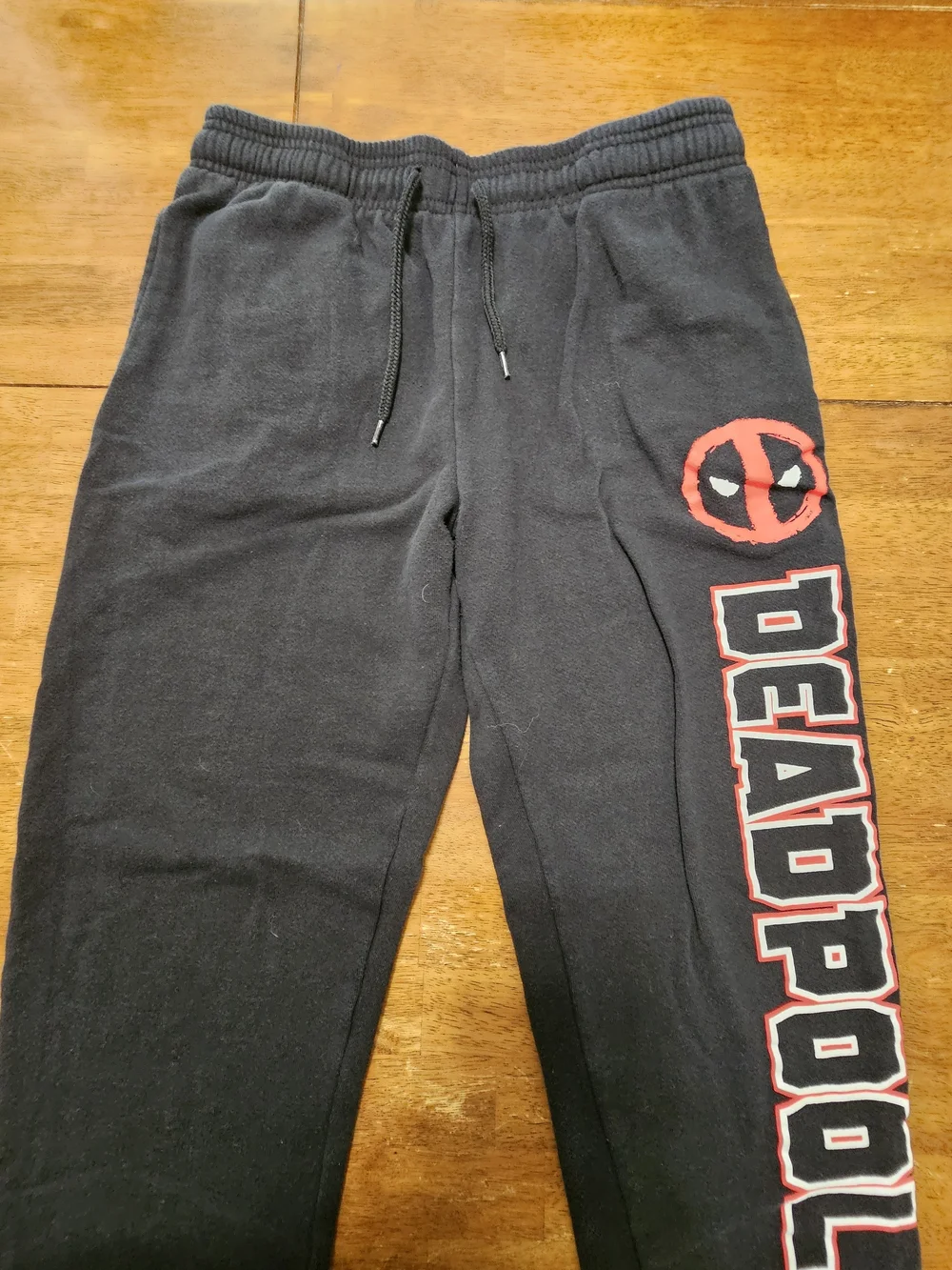 Marvel Black Sweatpants with Red Deadpool Graphic